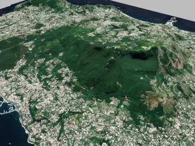 Ischia volcanic island Tyrrhenian Sea 3D model