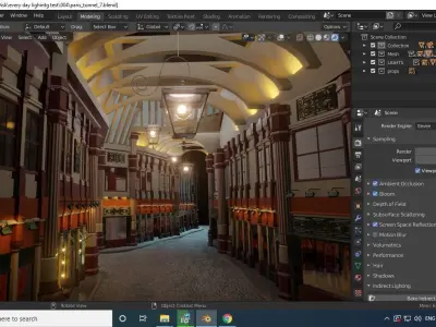 london street Low-poly 3D model
