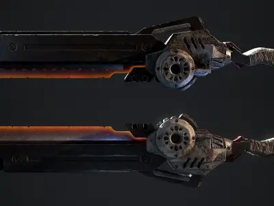 scifi sword Low-poly 3D model 3
