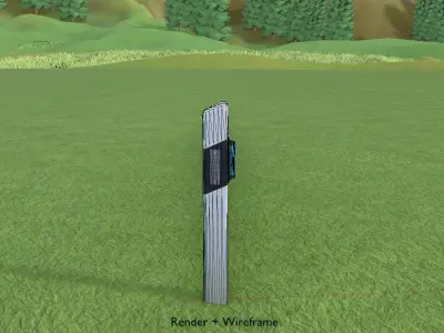 Delineator with wildlife warning reflector white L Low-poly 3D model