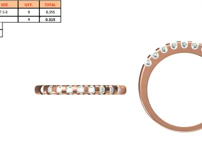 Light Weight Wedding Engagement Women Ring STL JCD Details 3D print model