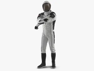 Futuristic Space Suit Rigged for Cinema 4D 3D model