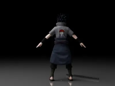 Sasuke Uchiha Anime Low-poly 3D model