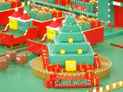 Christmas at the mall Cartoon Christmas  3D model