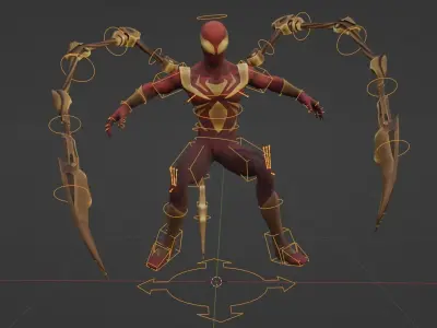 Iron spider man rigged 3D model