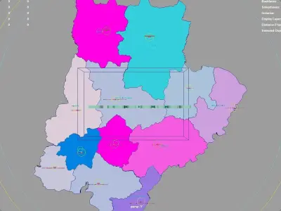 Braganca  Portugal map region geography political geographic 3D model
