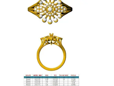 Dazzling Charm Luxe Diamond Ring for the Modern Lady 3D print model