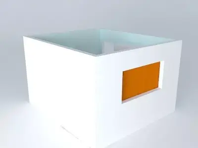 taniaorkut cube with orange window Free 3D model