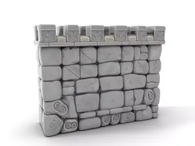 Ancient Stone Wall model pack Low-poly 3D model