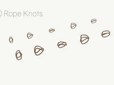 Bamboo Stakes Kitbash Low-poly 3D model