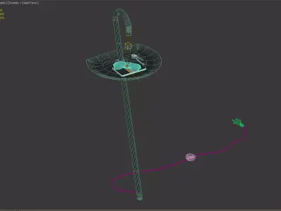 Floor lamp with shelf 3D model