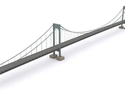 Verrazano Narrows Bridge Low-poly 3D model