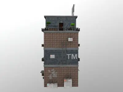 Cyberpunk City - Building 31 Low-poly 3D model