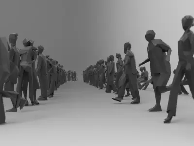 Low poly silhouette people pack - 115 pcs Low-poly 3D model