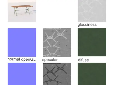 vienna public park table 3D model