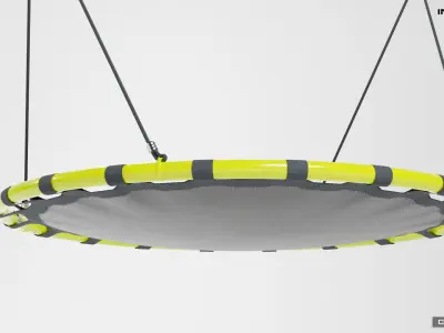 Swings nest seat with hanging ropes 3D model