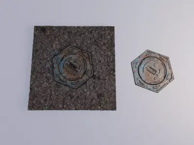 Manhole Water Access High-poly and Low-poly 3D model