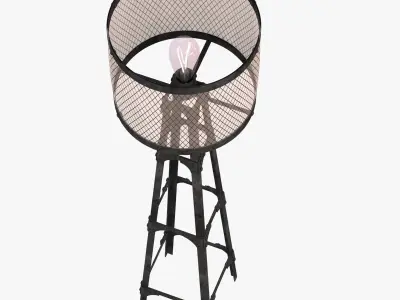 Industrial Pylon style floor lamp 3D model