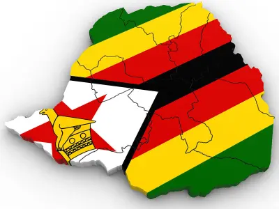 Political Map of Zimbabwe 3D model