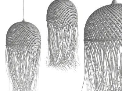 Bamboo Hanging Lights 3D model