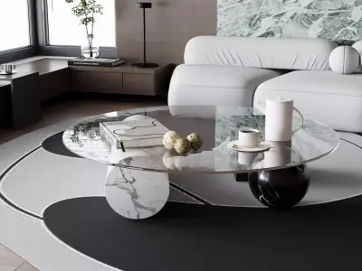 Contemporary Living Lounge 3D model