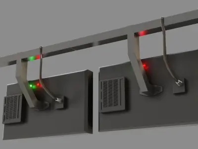 Sci-Fi Monitors - Low poly - Game Ready - PBR Low-poly 3D model