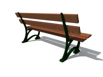 bench wooden park 3D model