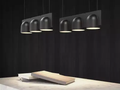 Igloo 3 pendant light with three lights hanging from ceiling 3D model