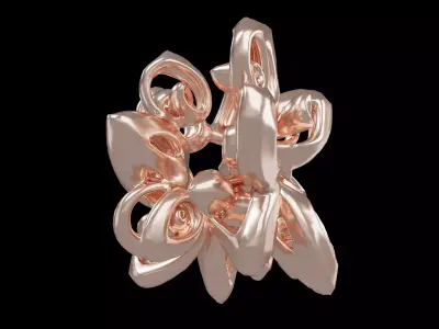 Abstract Flower Shape v1 003 Low-poly 3D model