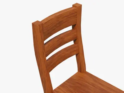 Chair wooden dining 3D model