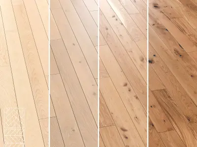 Boen Oak and  Ash Parquet Flooring - 5 Pro Layouts-4 Materials 3D model