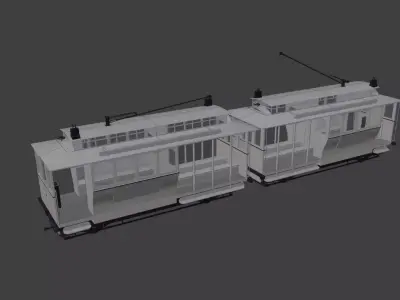 Tram vintage pair titanic era  3D model