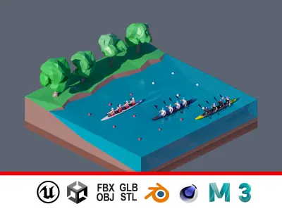 land 21A Low-poly 3D model