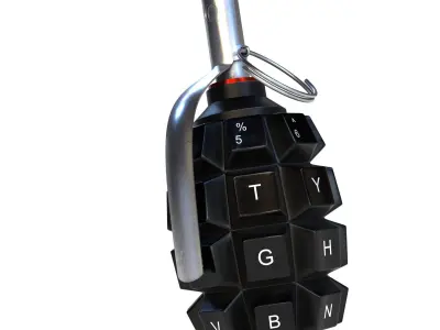 Grenade F1 Fuse with Keyboard Buttons  Low-poly 3D model