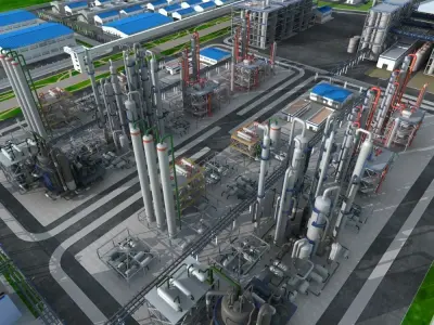 Chemical Factory Scene 3D model