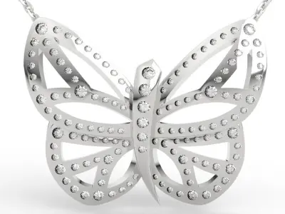 Exquisite Filigree Butterfly Pendant  3D print model