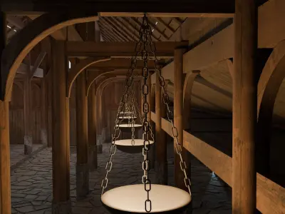 wooden house interior Free 3D model