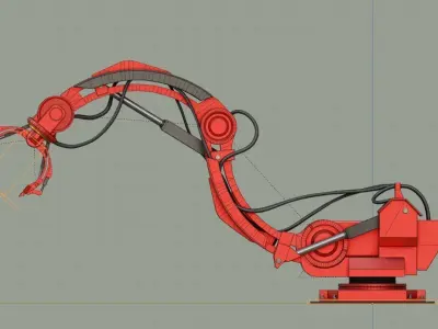 Industrial Robot Arm High-Poly Version 3D model