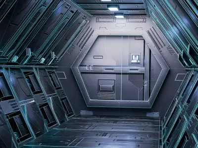 3D Sci-Fi Modular Environment Low-poly 3D model