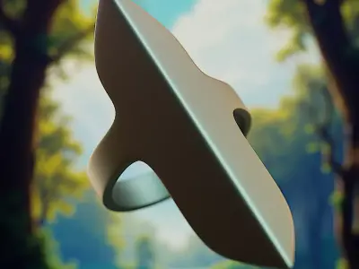 Futuristic Blade Ring - Sci-Fi Print-Ready Jewelry Design 38 3D print model