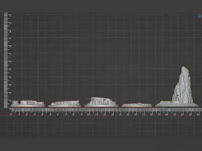  Volcanic Bases and Lava Peak - Set of 5 Pre-supported Bases 3D print model
