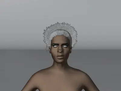 Pony Puff Black Hair 3D model