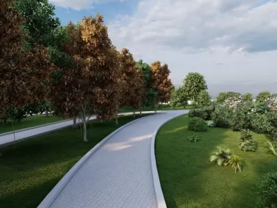 park-public park-Private Park Landscape 3D model