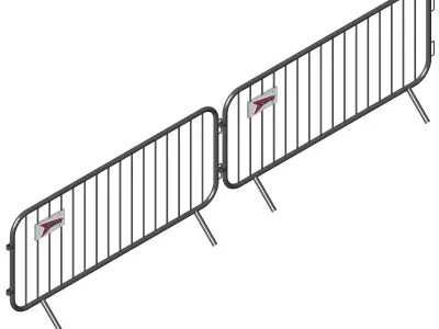 Crowd Control Barriers-07 Low-poly 3D model