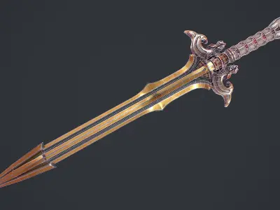Fantasy Sword 16 3D Model Low-poly 3D model