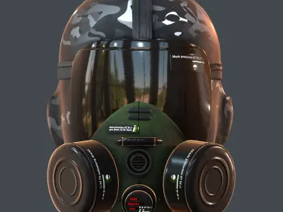 Gas mask helmet 3d model scifi Low-poly  Low-poly 3D model 189