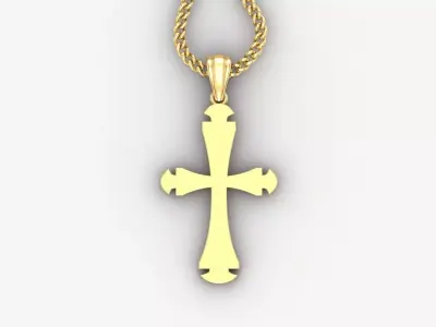 Light Gold 18K Cross Pendant 1CP029 3D print model