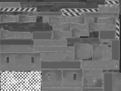 Road blocks and barriers stylized lowpoly models Low-poly 3D model