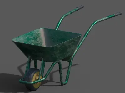 Wheelbarrow Low-poly 3D model