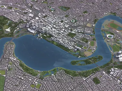 Perth - 3D City Model 3D Model Pack